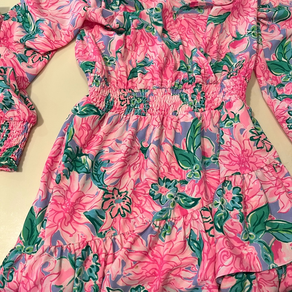 Lilly Pulitzer Pink and Green Floral Top